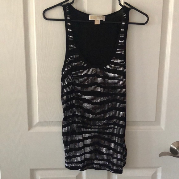 Michael Kors Black & Silver Rivets Tank Top - Picture 2 of 6
